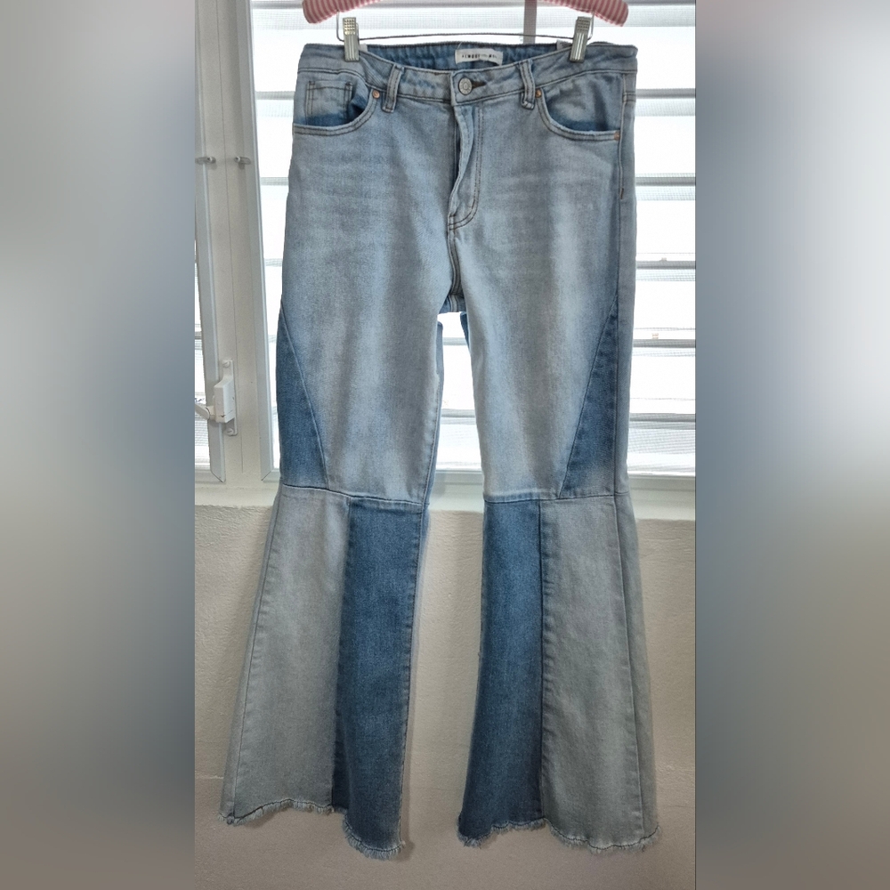 Almost Famous Patchwork Bell Bottom Jeans - image 1